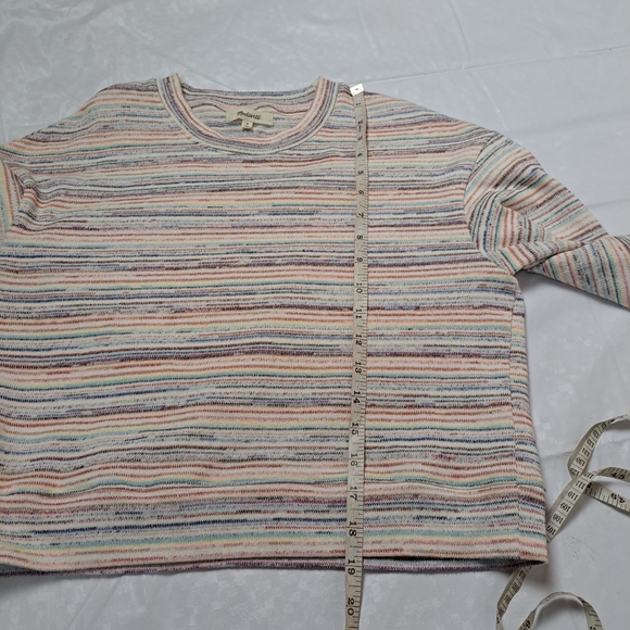 Madewell Bubble Sleeves Crop Sweater In Rainbow Stripes - Picture 12 of 12